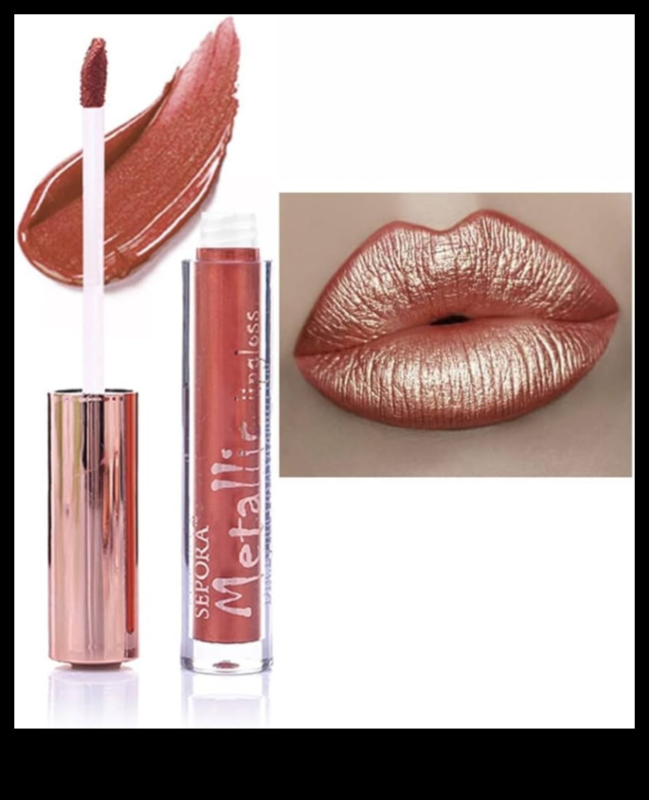 Metallic Marvels Rokasgrāmata metālisku lūpu spīdumu valkāšanai 2 Metāliskie brīnumi: iekļaujiet savā izskatā metāliskus lūpu spīdumus