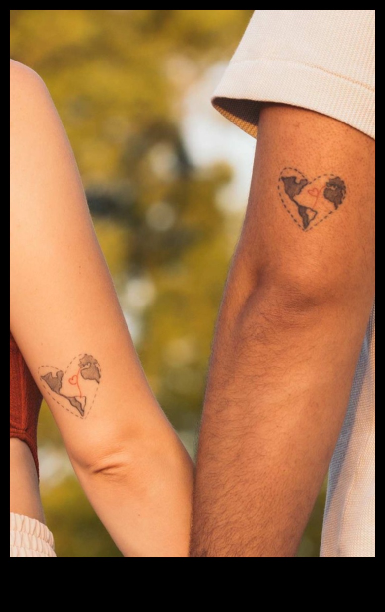 Pāra tetovējumi ar līmi, kas simbolizē mūžīgo mīlestību 5 Salīmēta tinte: pāra tetovējumi, kas apzīmē nesalaužamu mīlestību